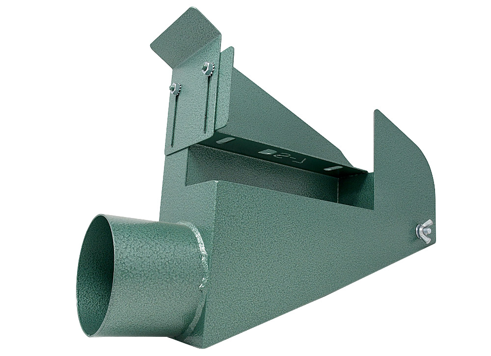 DS7 dust scoop easily mounts to the 760 grinder / sander using existing hardware.  The dust scoop mounts above the feet pads on the right side of the machine.

Features a 4` exhaust port